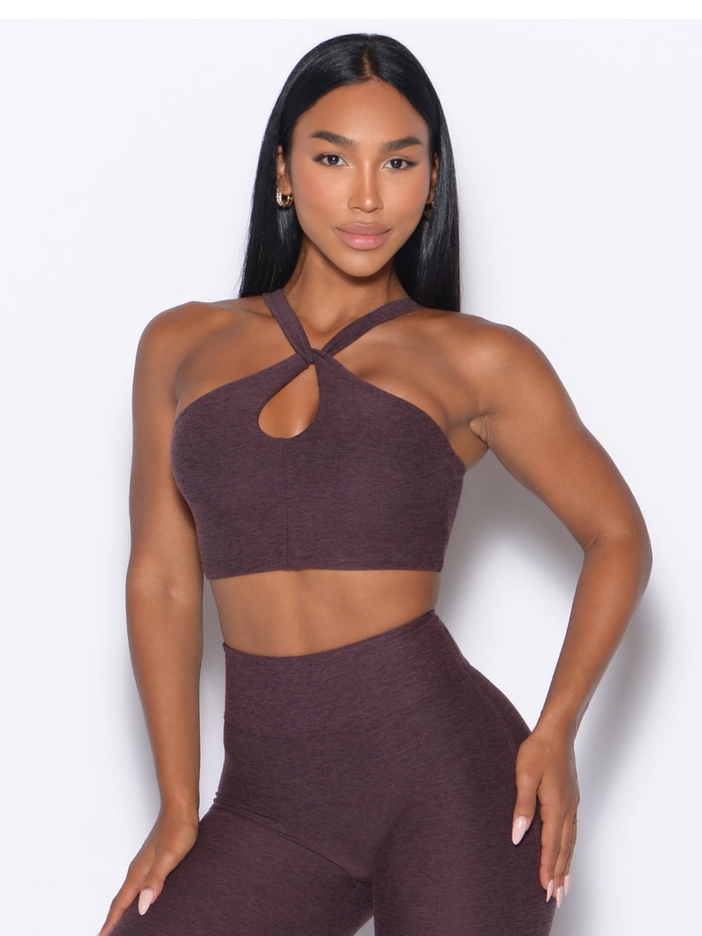 Bombshell Sportswear Twist Up Bra Peppercorn Size S